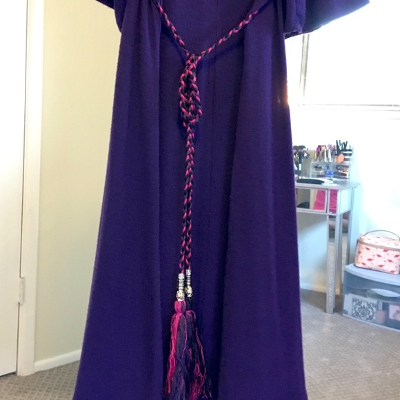 Purple sweater dress with tassel ties - Picture 10 of 10